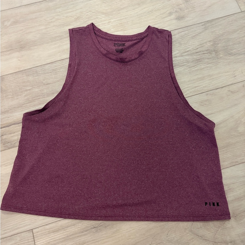 PINK Victoria's Secret Cropped Tank Top in Plum Heather
